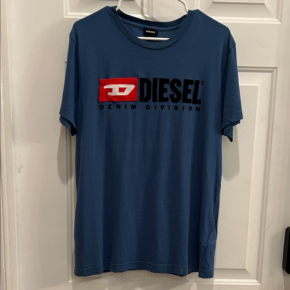 Diesel Denim Division Blue Tee with Red Logo